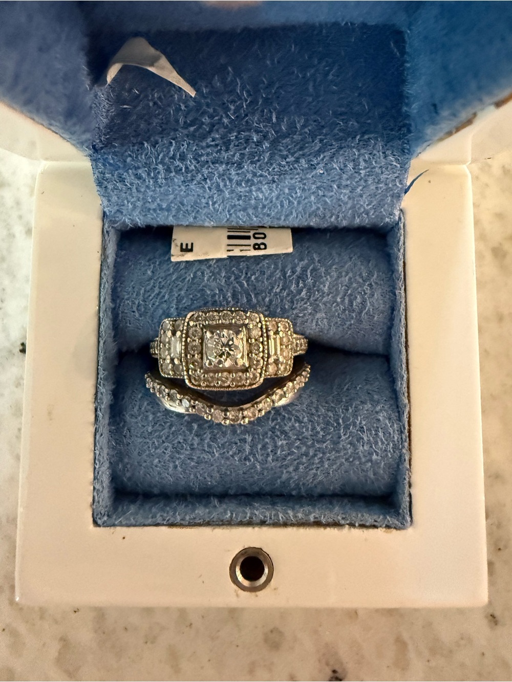 Simply Vera Vera Wang 3/4 CTTW Diamond in 14K White Gold + diamond band.